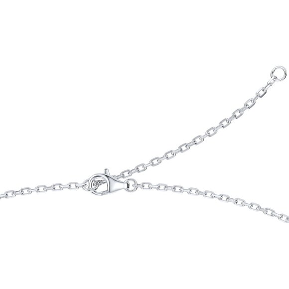 Sterling Silver Moissanite Vintage Clover Pendant Necklace 18-20in Gift for Wome - Picture 5 of 8